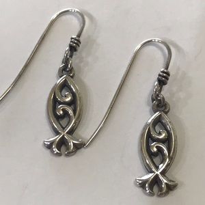James Avery ss fish ichthus earrings